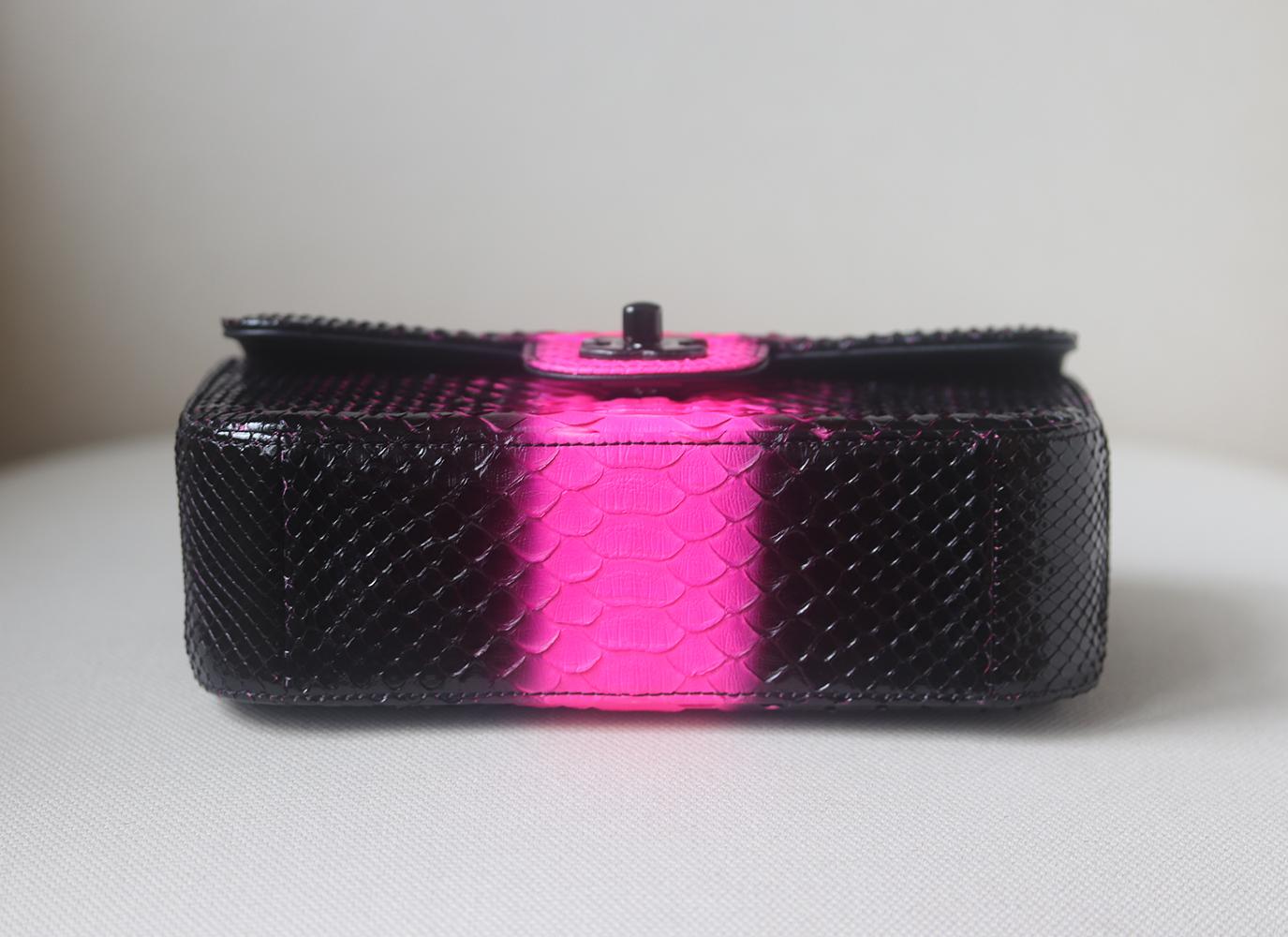 Chanel Python Small Classic Flap Bag  In Excellent Condition In London, GB