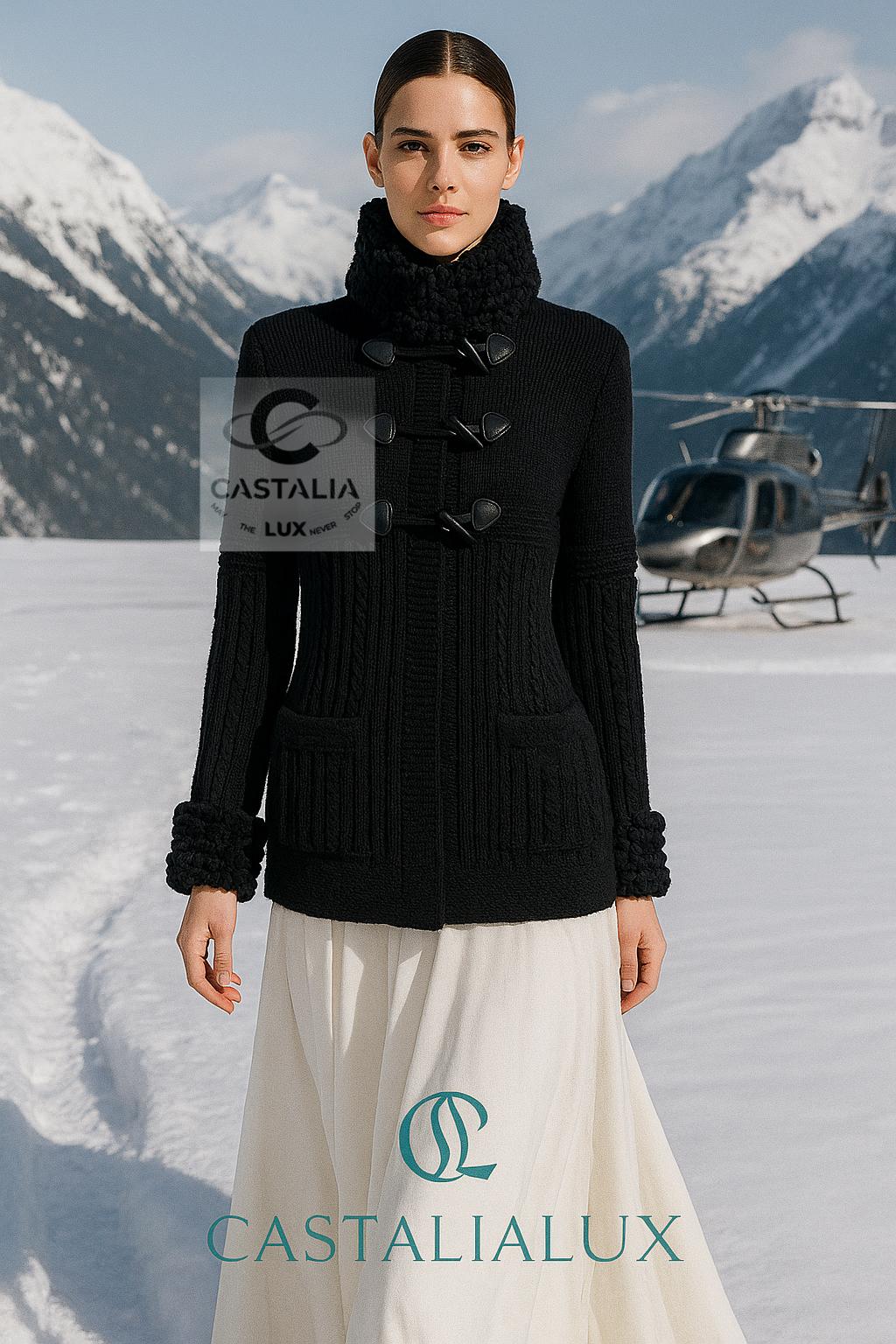 ~ Un luxe tranquille en cachemire noir ~

Il y a des vêtements qui parlent et d'autres qui écoutent.
~ Cette création rare de Chanel fait les deux - une veste doucement sculptée en pur cachemire noir, composée comme une nocturne et portée comme un