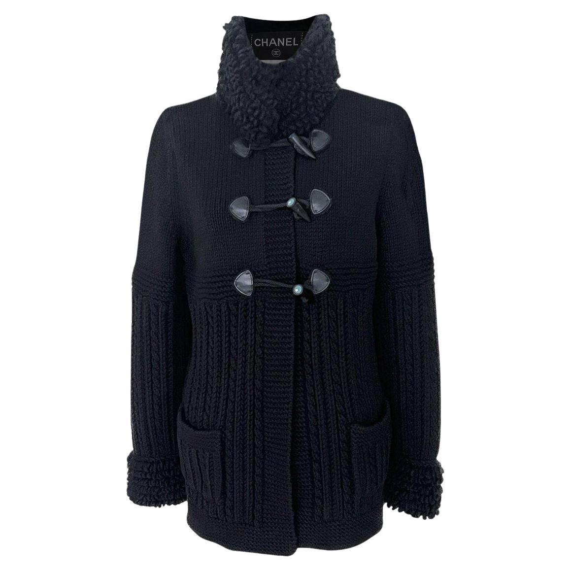 Chanel Quiet Luxury Jacke aus schwarzem Kaschmir 40 FR