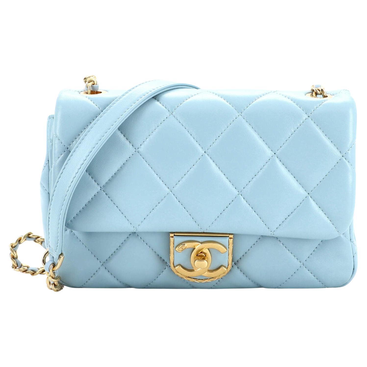 Chanel Teal Lambskin Medium Classic Double Flap Bag at 1stDibs