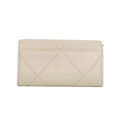 Chanel Quilted 19 Long Flap Wallet Light Beige
