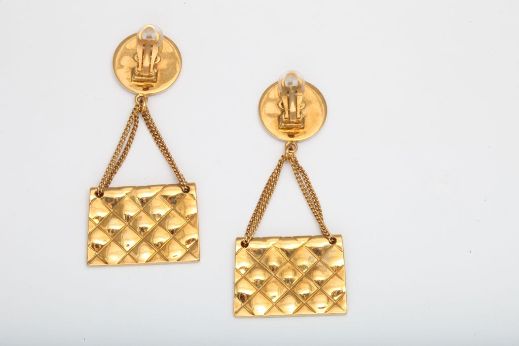 Chanel quilted bag 2.55 motif earrings 2