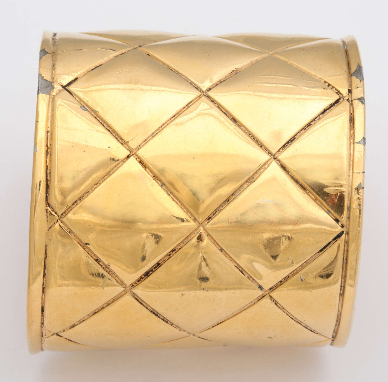 Chanel Quilted Bangle Bracelet In Good Condition For Sale In Chicago, IL