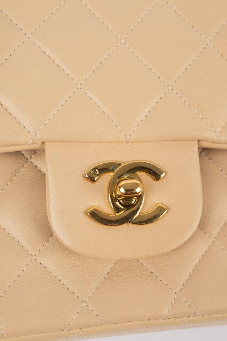 Chanel Quilted Beige Leather Timeless Bag, 1994/1996 For Sale 7