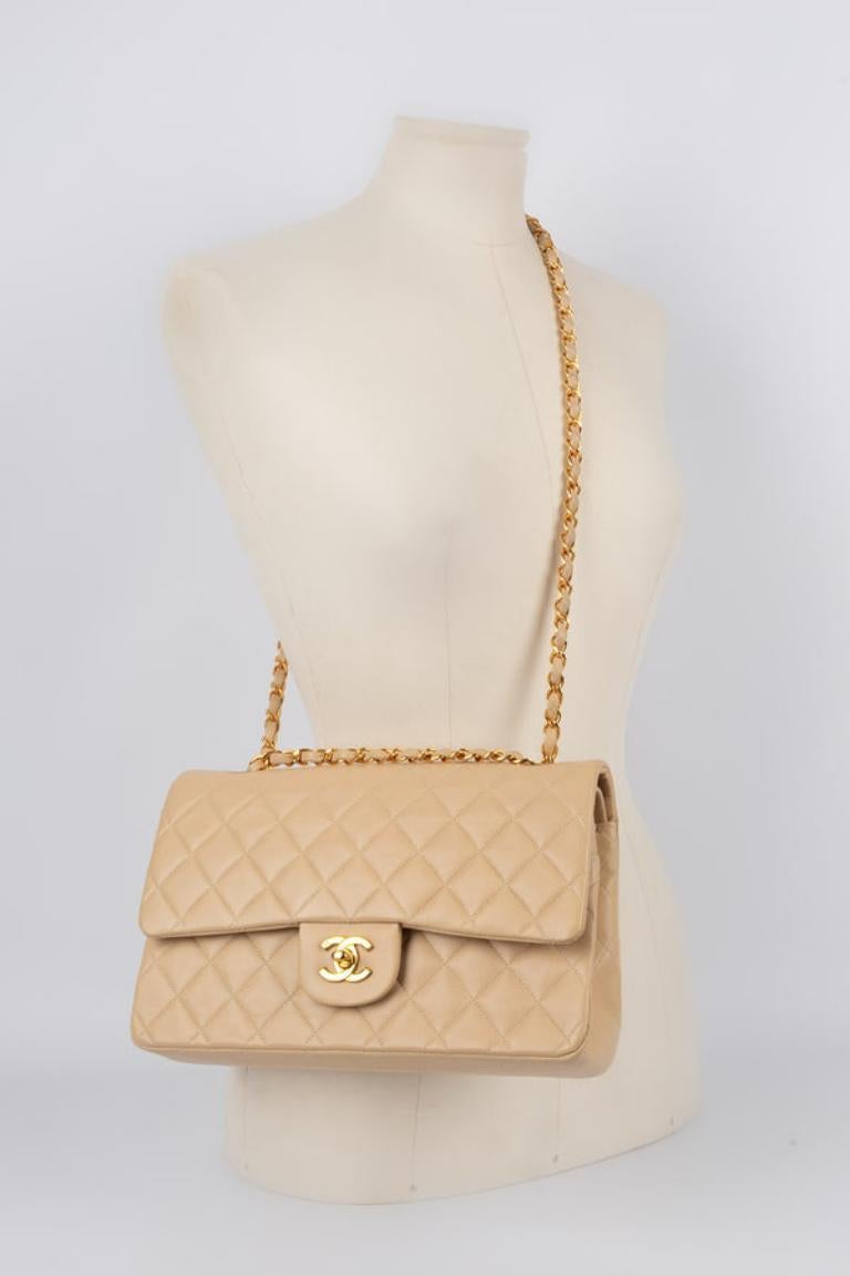 Chanel Quilted Beige Leather Timeless Bag, 1994/1996 For Sale 9