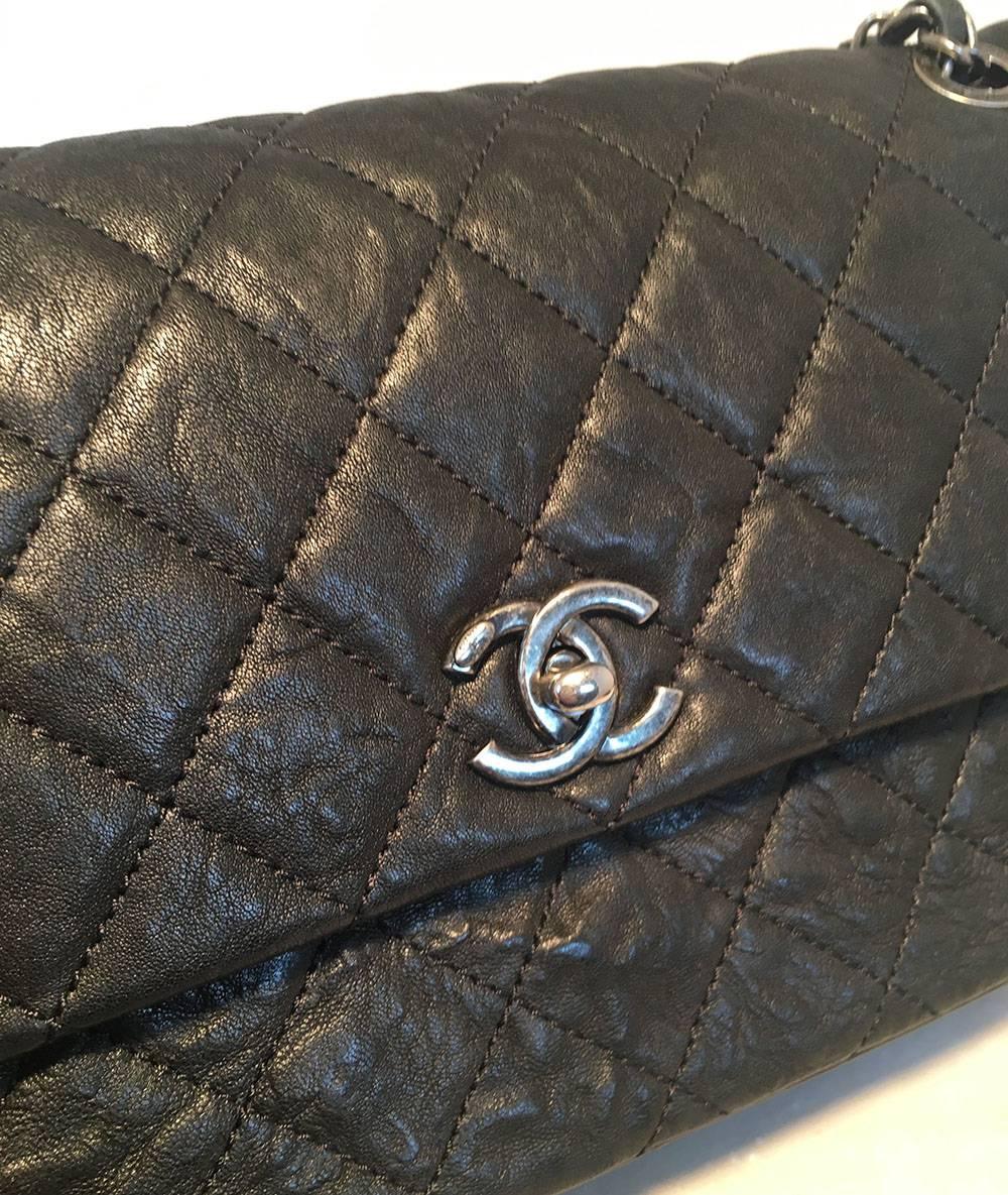 Chanel Quilted Black Aged Calfskin Single Flap Classic Shoulder Bag 1