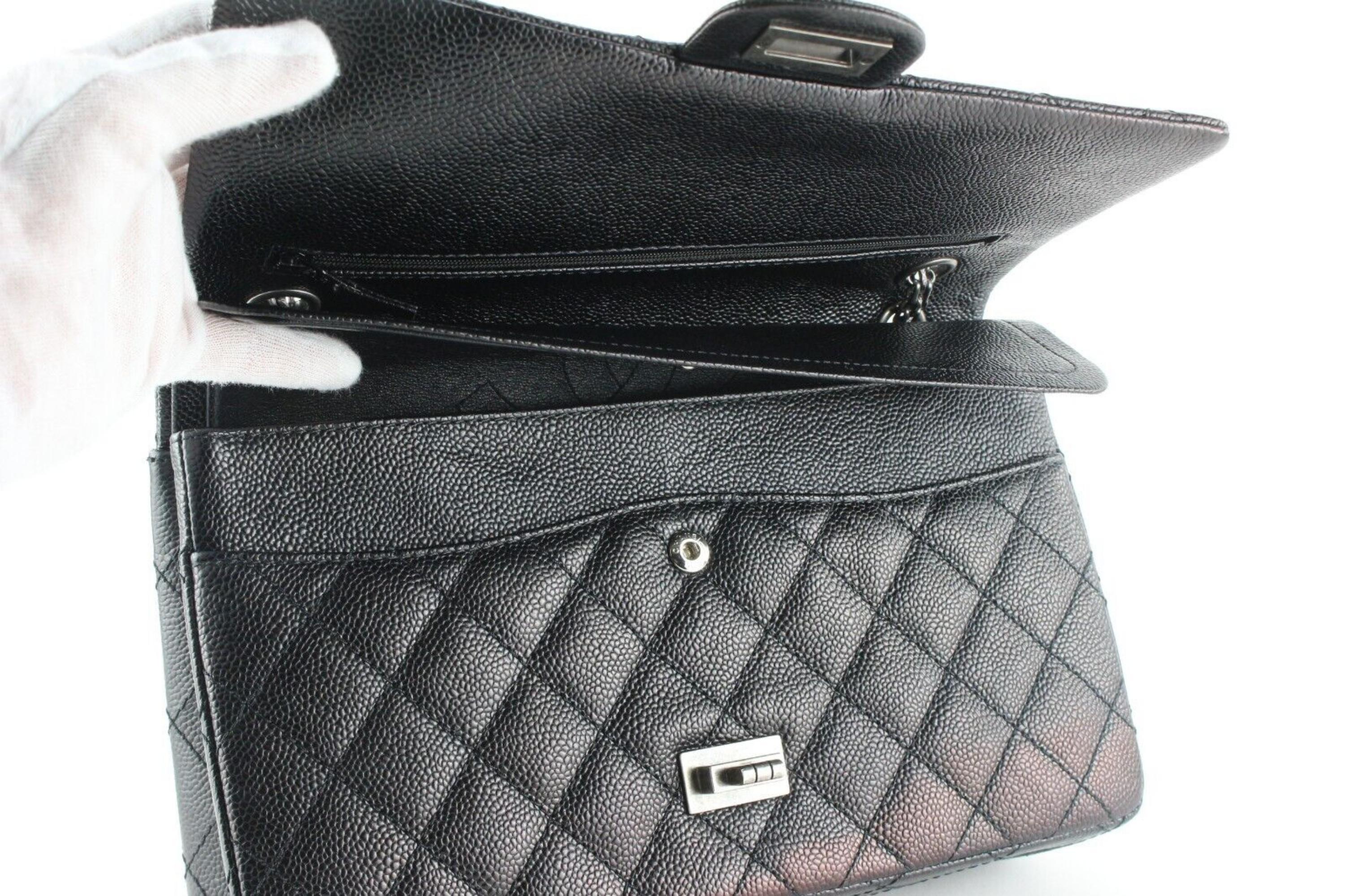 Chanel Quilted Black Caviar 2.55 Reissue 226 Flap 3CK0215 For Sale 1