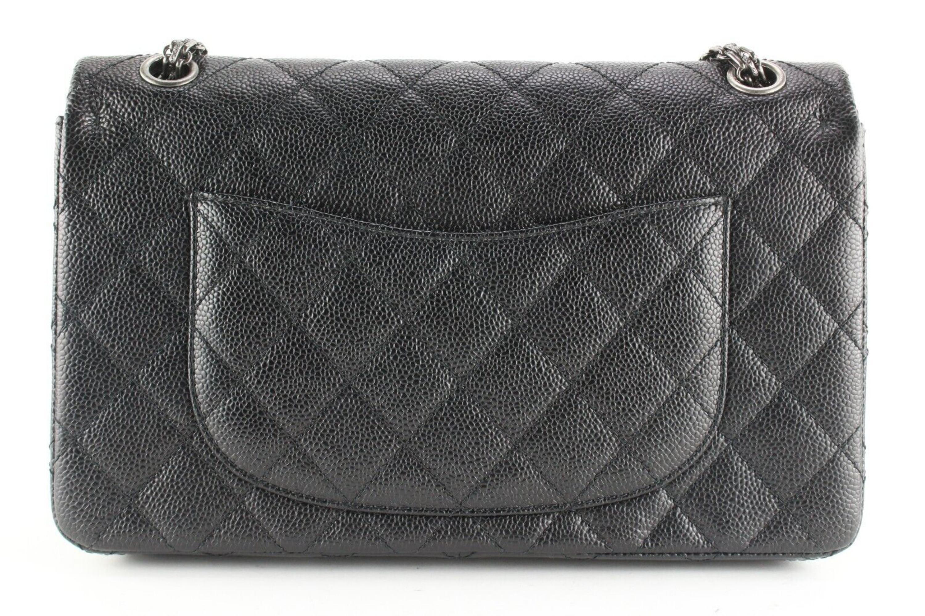 Chanel Quilted Black Caviar 2.55 Reissue 226 Flap 3CK0215 For Sale 2