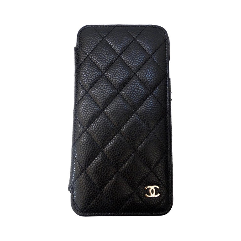 Chanel Black Caviar Leather CC Logo Long Flap Wallet 104c55