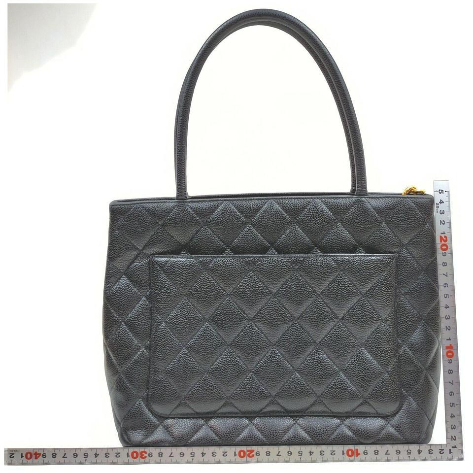 Chanel Quilted Black Caviar Medallion Tote Zip Bag 862763 4