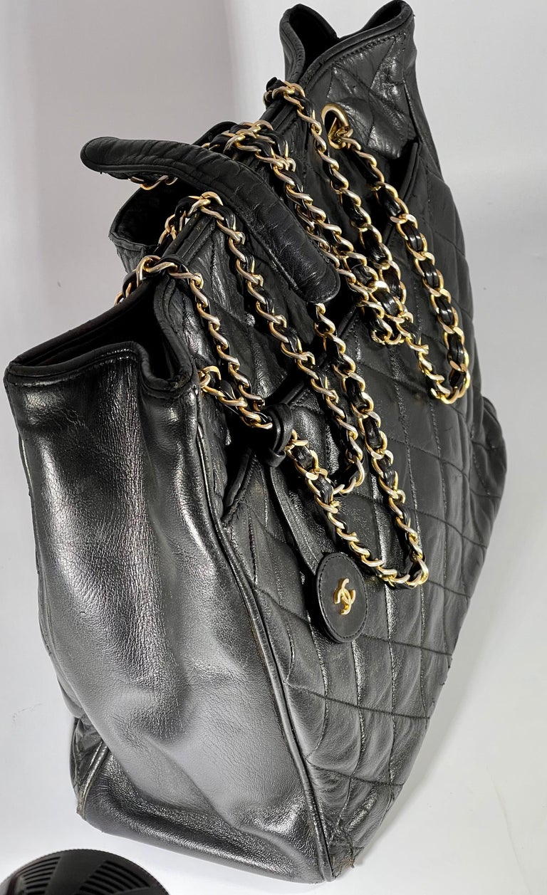 Chanel Chain Shoulder Tote Bag Black Caviar – AMORE Vintage Tokyo