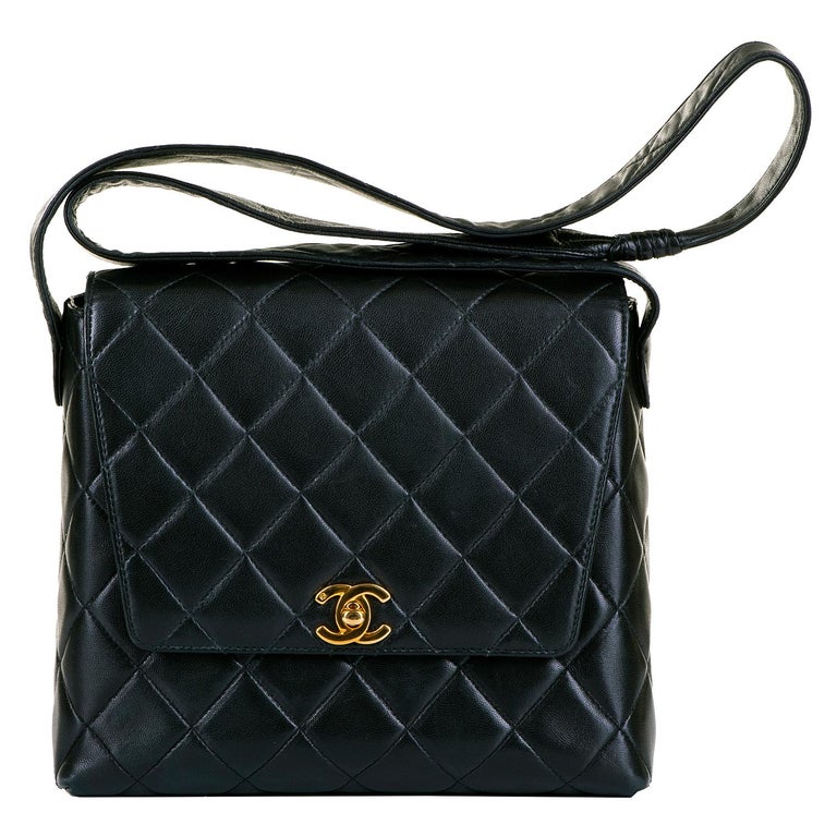 Chanel Quilted Black Lambskin 23cm Shoulder Bag by Karl Lagerfeld at ...
