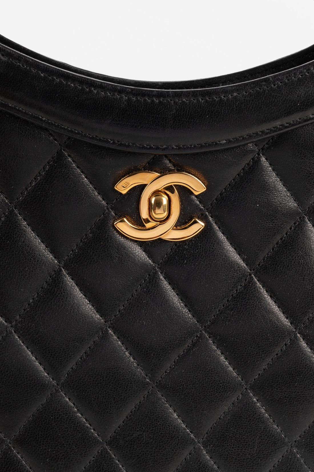 Chanel Quilted Black Leather Bag with Red Leather Inside, 1989/1991 3