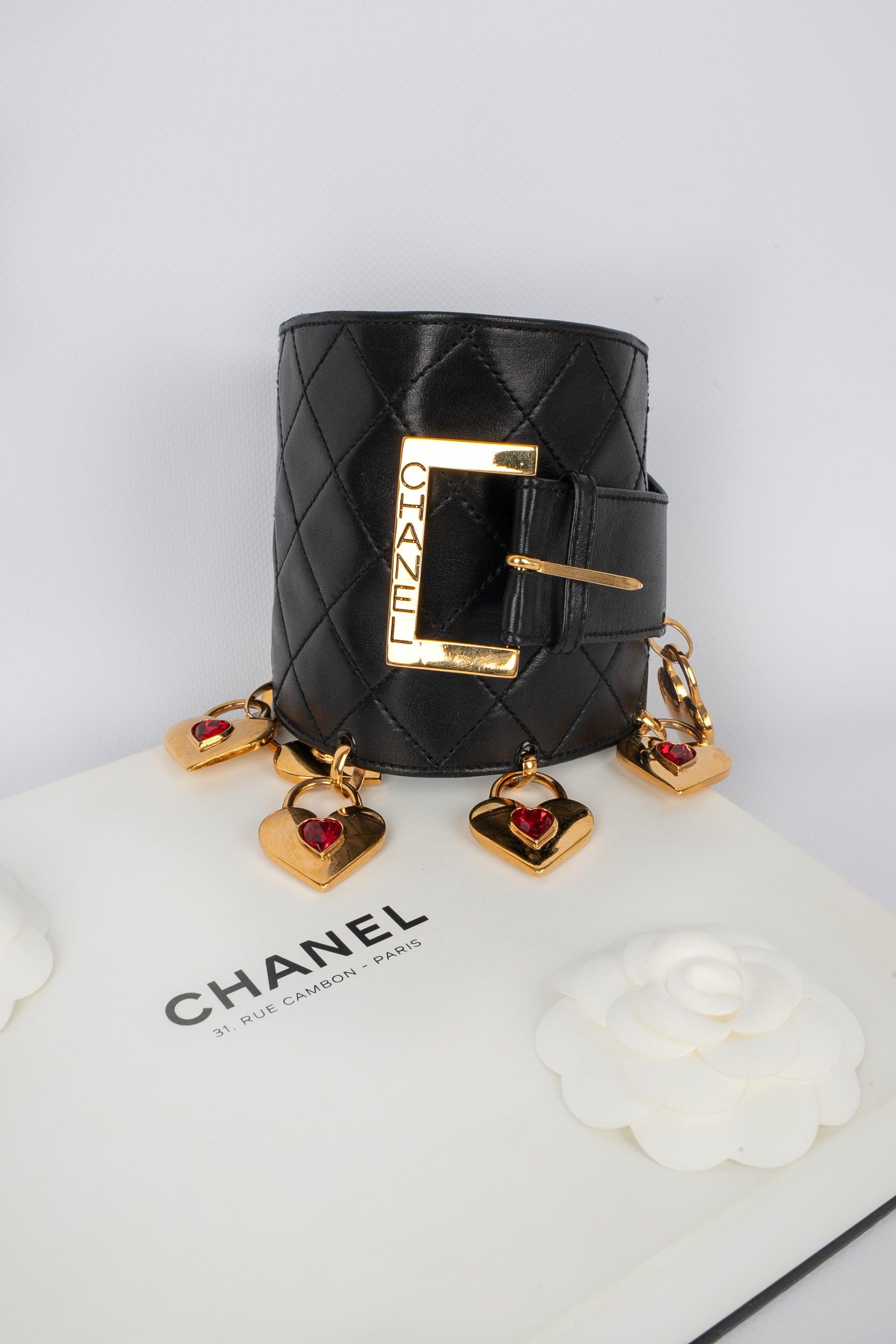 Chanel Quilted Black Leather Belt 4