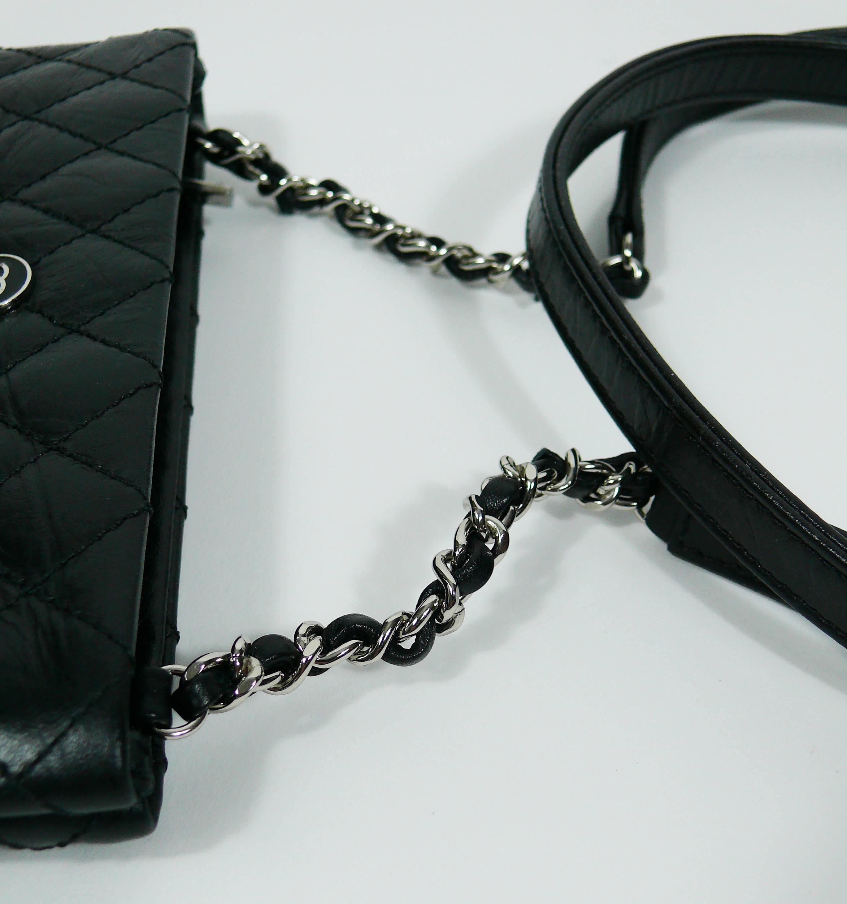 Chanel Quilted Black Leather Employee Uniform Crossbody Bag  3
