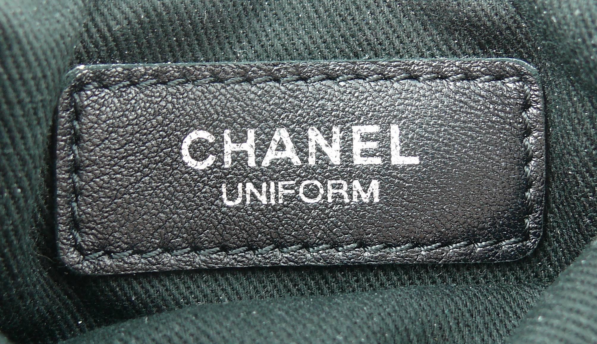 Chanel Quilted Black Leather Employee Uniform Crossbody Bag 3