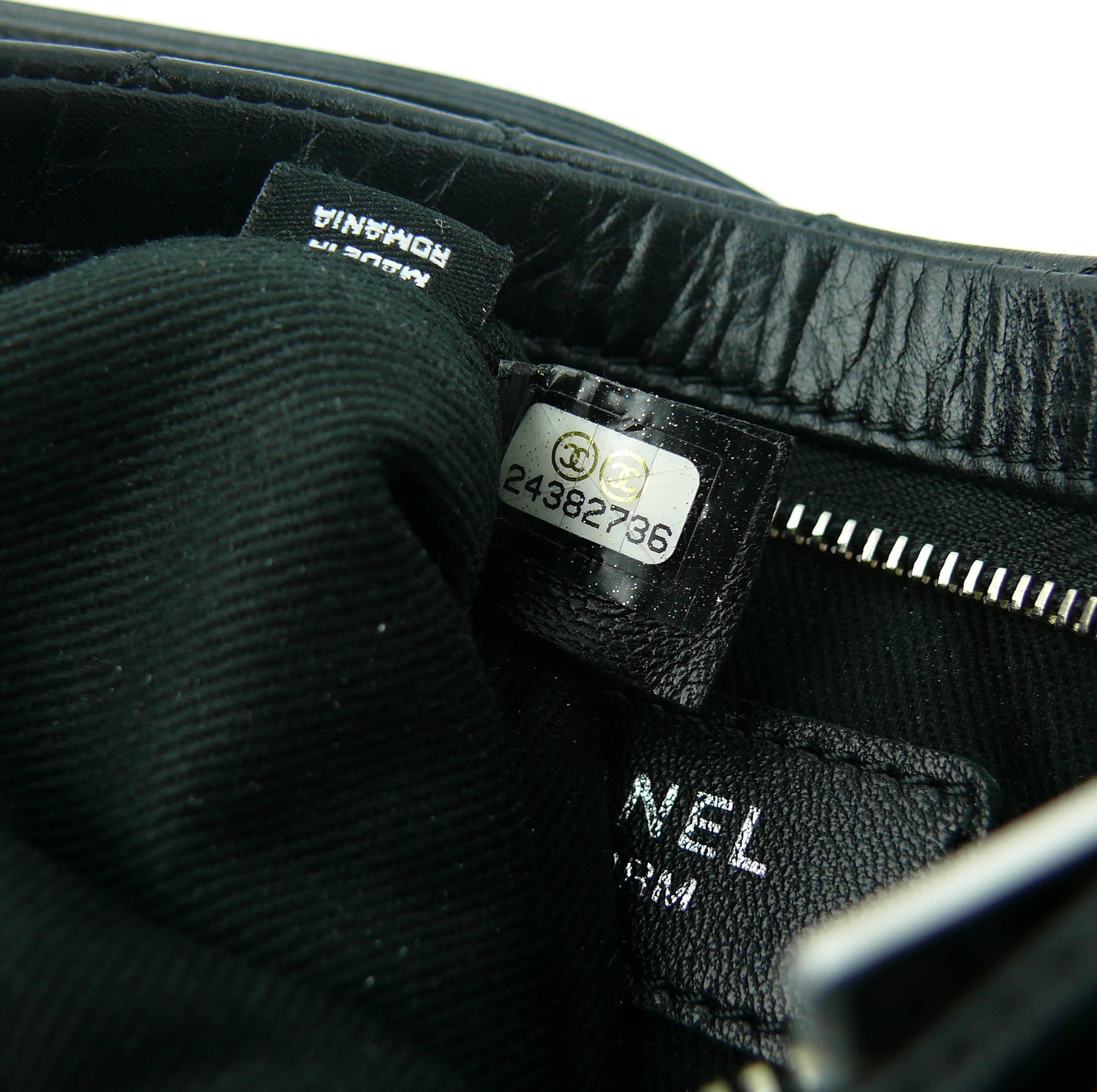 Chanel Quilted Black Leather Employee Uniform Crossbody Bag 4