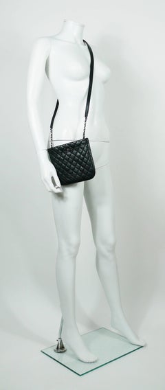 Chanel Quilted Black Leather Employee Uniform Crossbody Bag