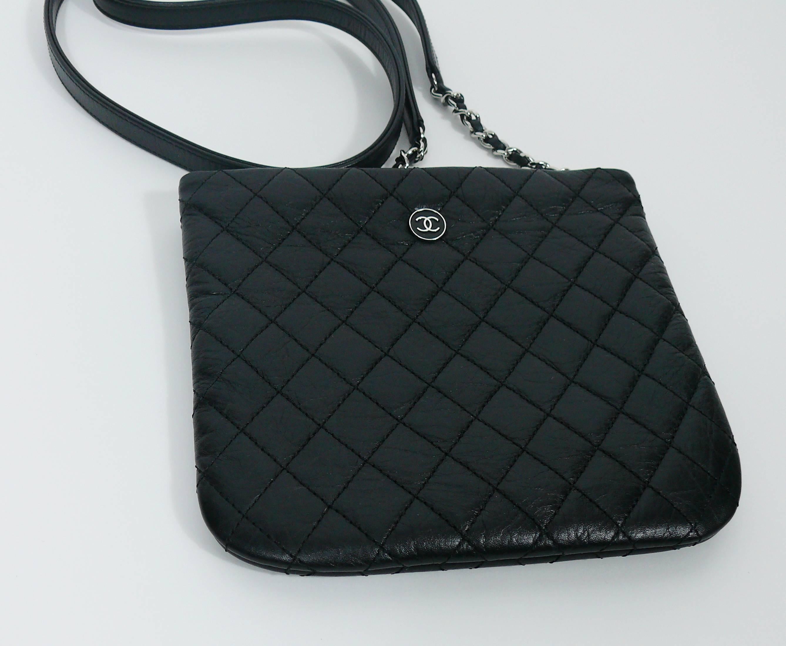 Chanel Quilted Black Leather Employee Uniform Crossbody Bag at 1stDibs | chanel  uniform bag, chanel uniform sling bag, chanel staff uniform