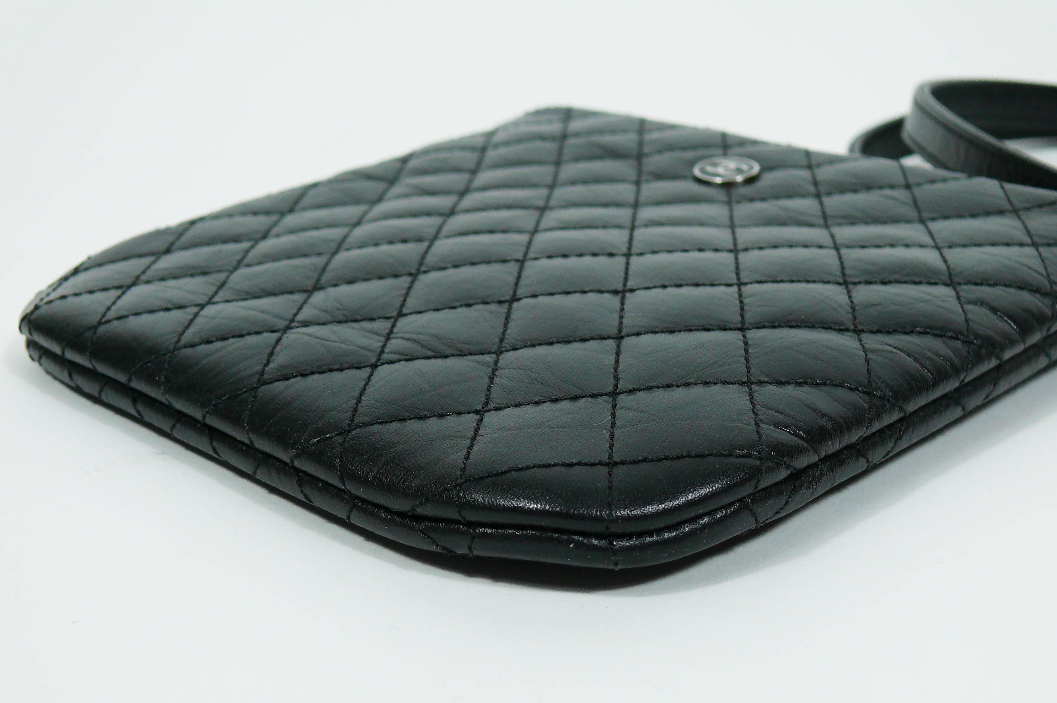 Chanel Quilted Black Leather Employee Uniform Crossbody Bag  1