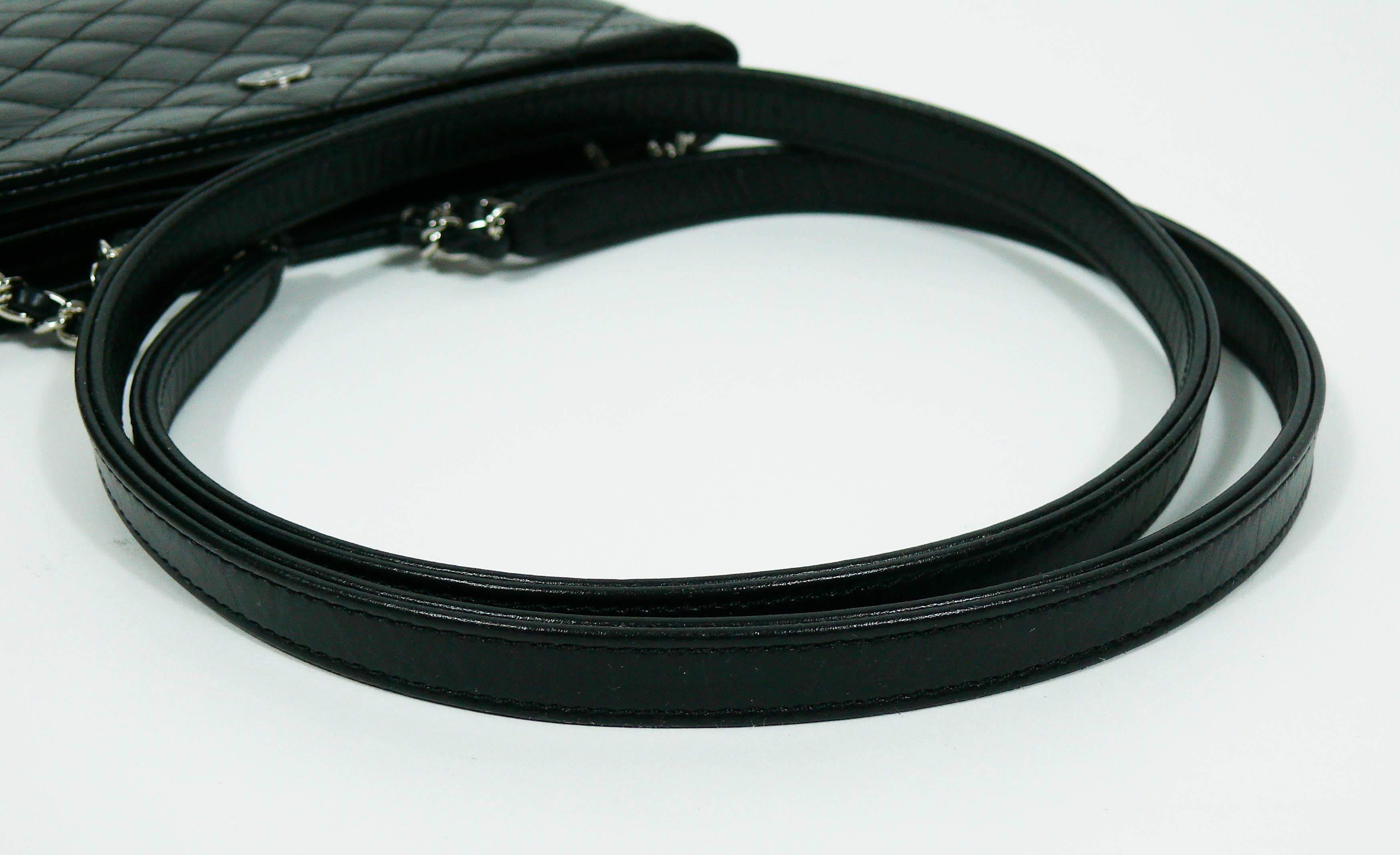 Chanel Quilted Black Leather Employee Uniform Crossbody Bag 1