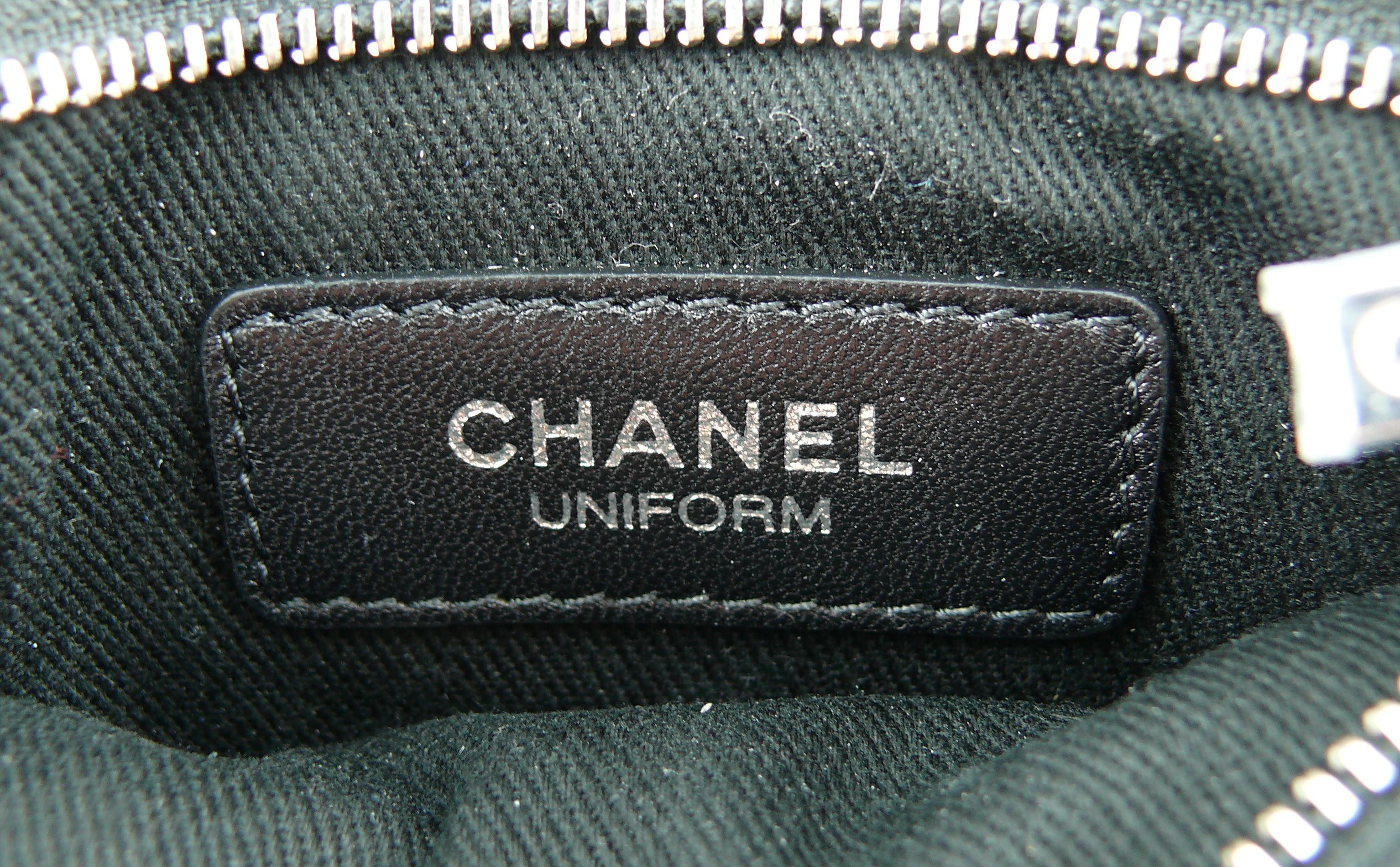 Chanel Quilted Black Leather Employee Uniform Crossbody Bag 2