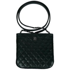 Chanel Quilted Black Leather Employee Uniform Crossbody Bag