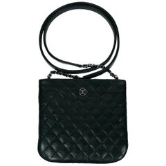 Chanel Quilted Black Leather Employee Uniform Crossbody Bag