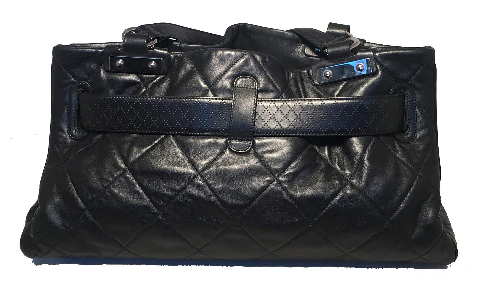 quilted black tote