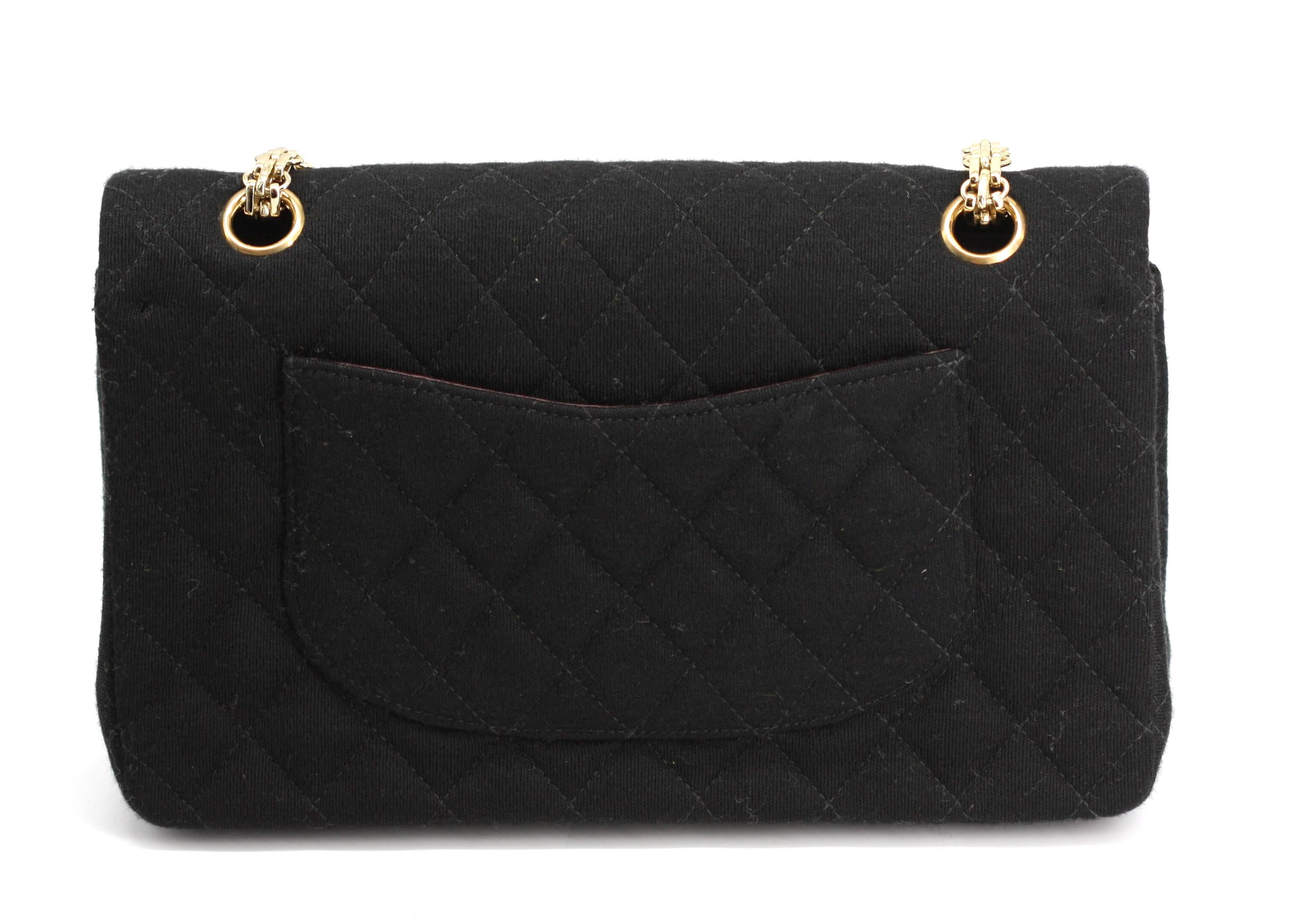 Chanel Quilted Black Wool Double-Flap Handbag For Sale 1