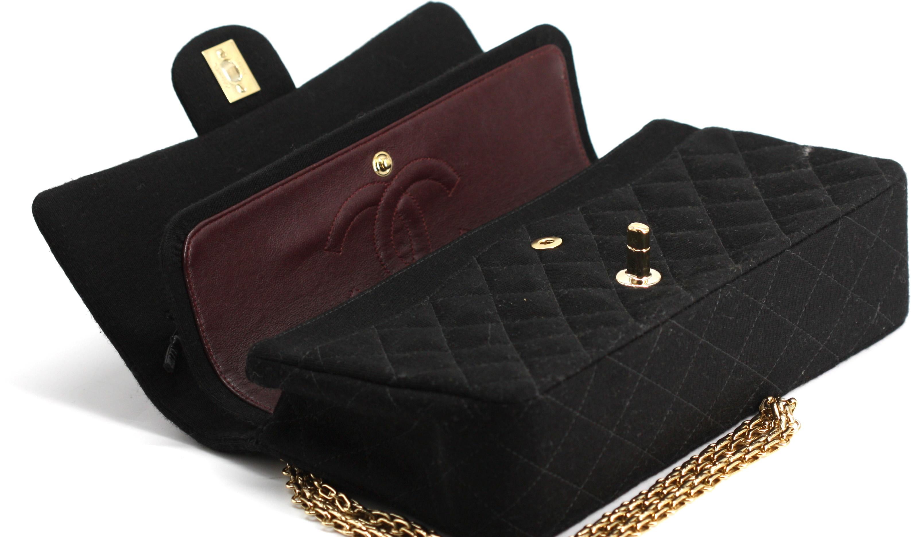 Chanel Quilted Black Wool Double-Flap Handbag For Sale 2