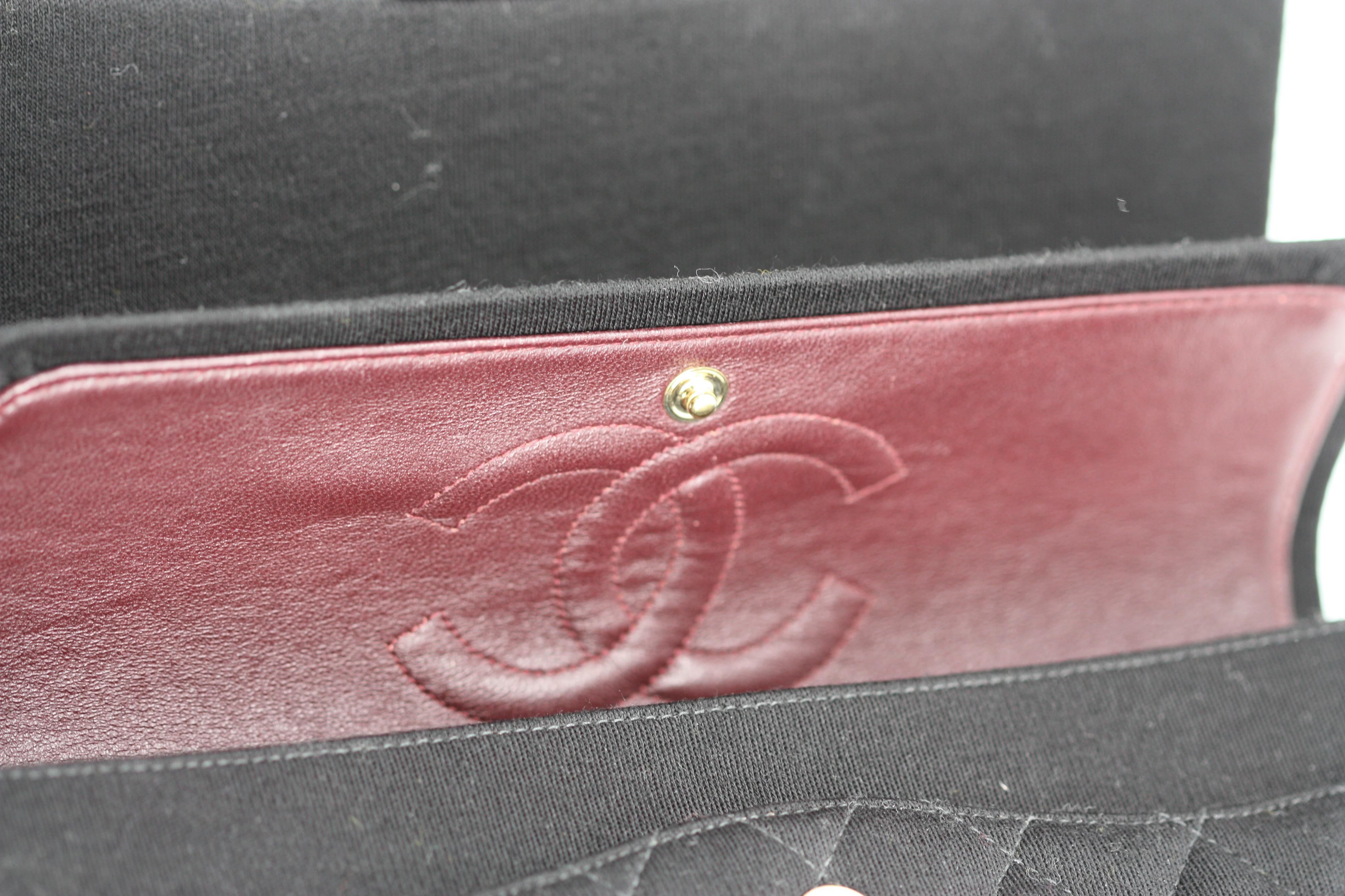 Chanel Quilted Black Wool Double-Flap Handbag For Sale 3