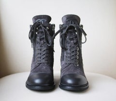 Chanel Quilted Calfskin and Suede High Boots