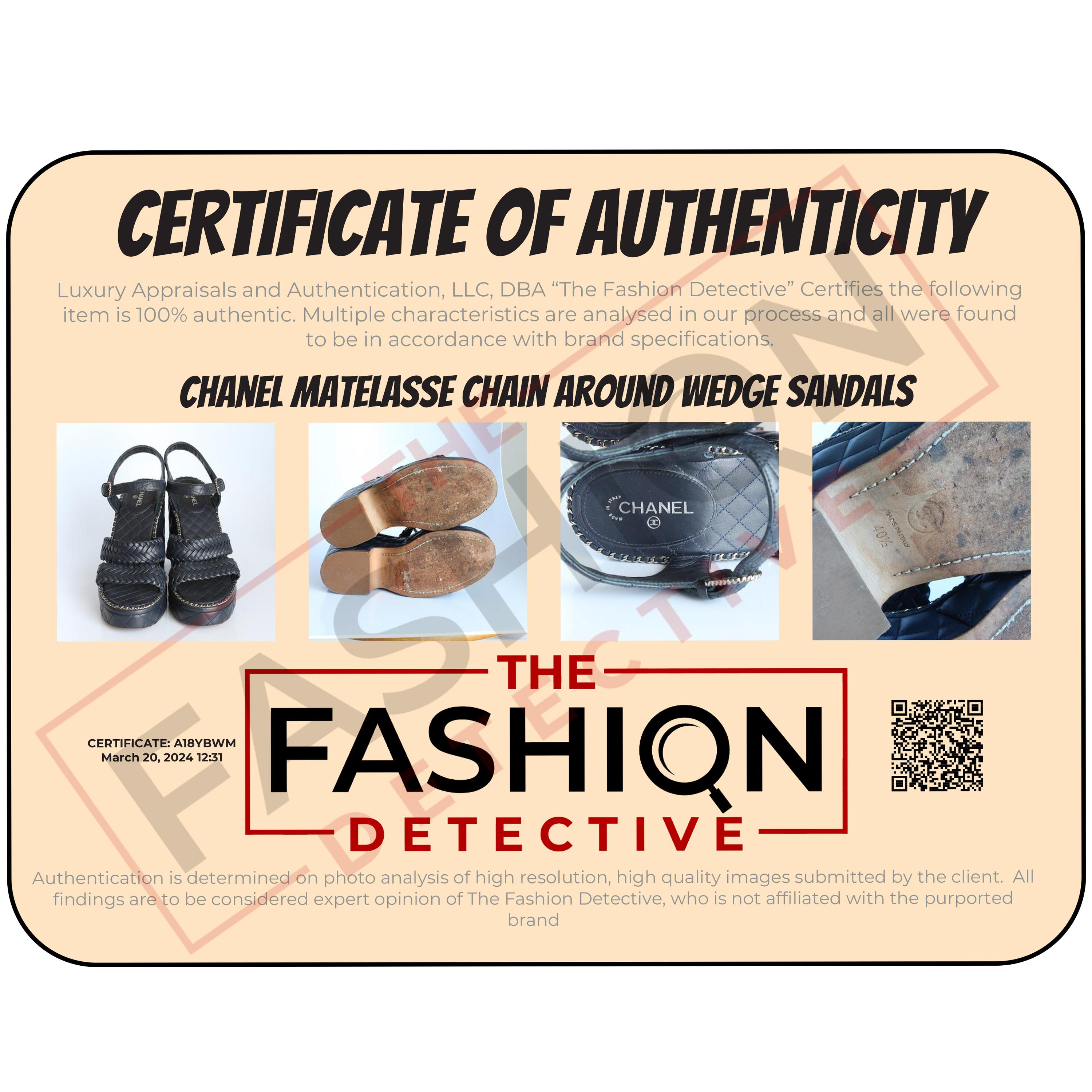 Chanel Quilted Calfskin Chain Around Sandals Platform Heels Navy 2015 Sz 40.5 9
