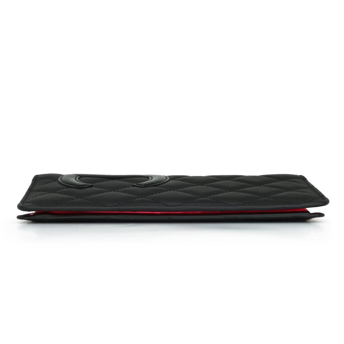 Chanel Quilted Cambon Long Flap Wallet Black Calfskin with Silver Hardware 2012 3