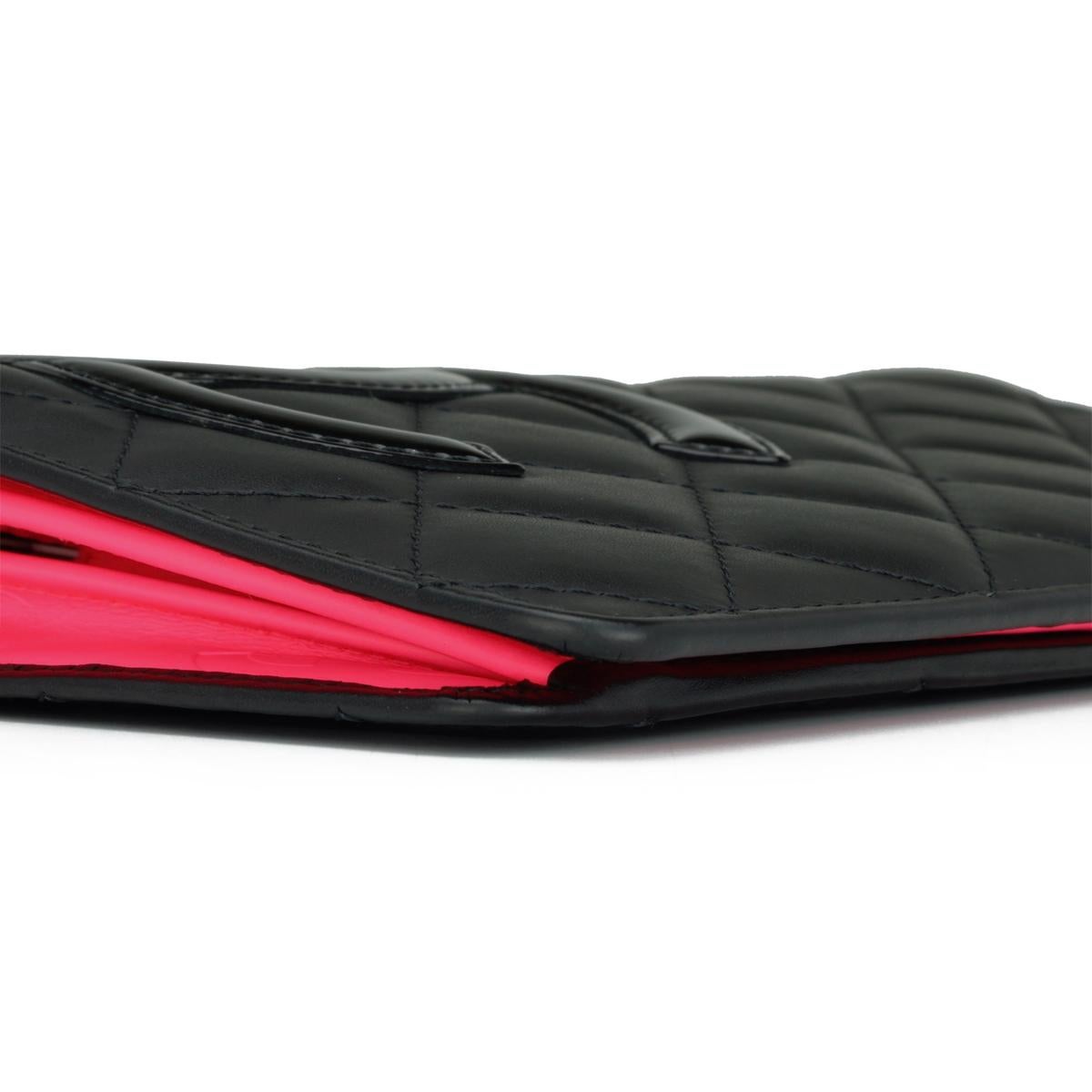 Chanel Quilted Cambon Long Flap Wallet Black Calfskin with Silver Hardware 2012 4