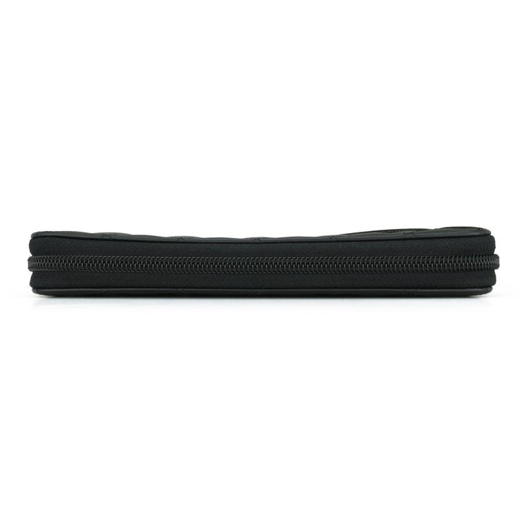 CHANEL Cambon Zip Long Wallet Black Calfskin Silver Hardware 2012