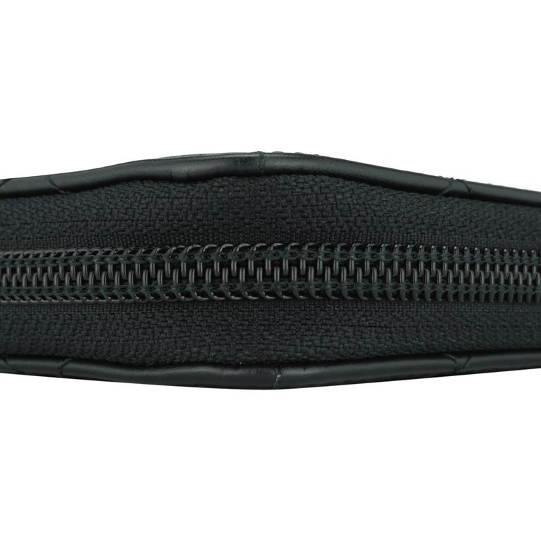CHANEL Cambon Zip Long Wallet Black Calfskin Silver Hardware 2012
