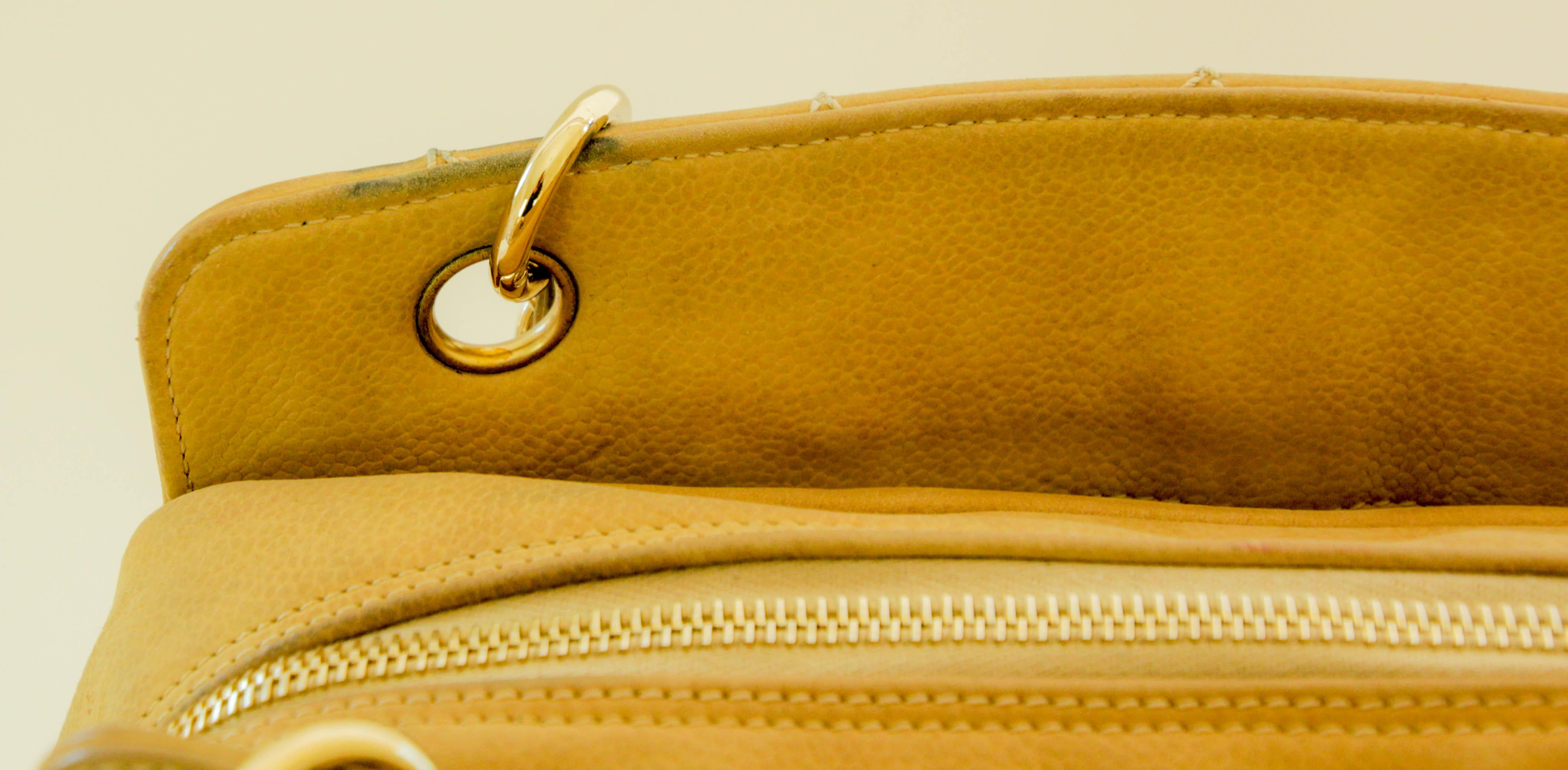 CHANEL Quilted Camel Suede Shoulder Bag with a Tassel For Sale 6