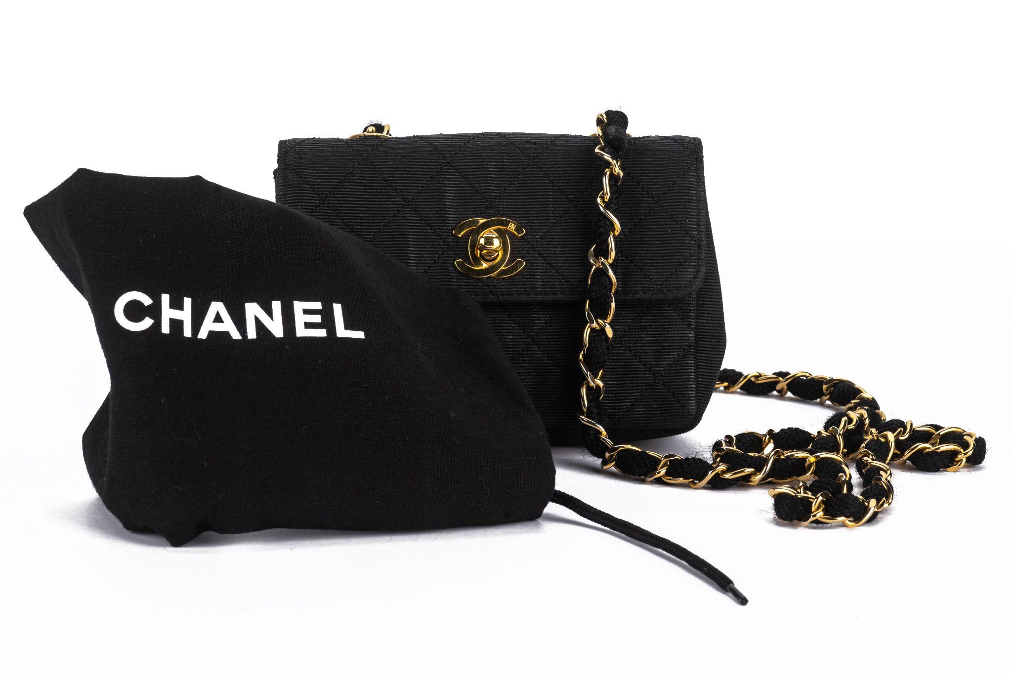 Chanel Quilted Canvas Mini Flap Bag For Sale 8