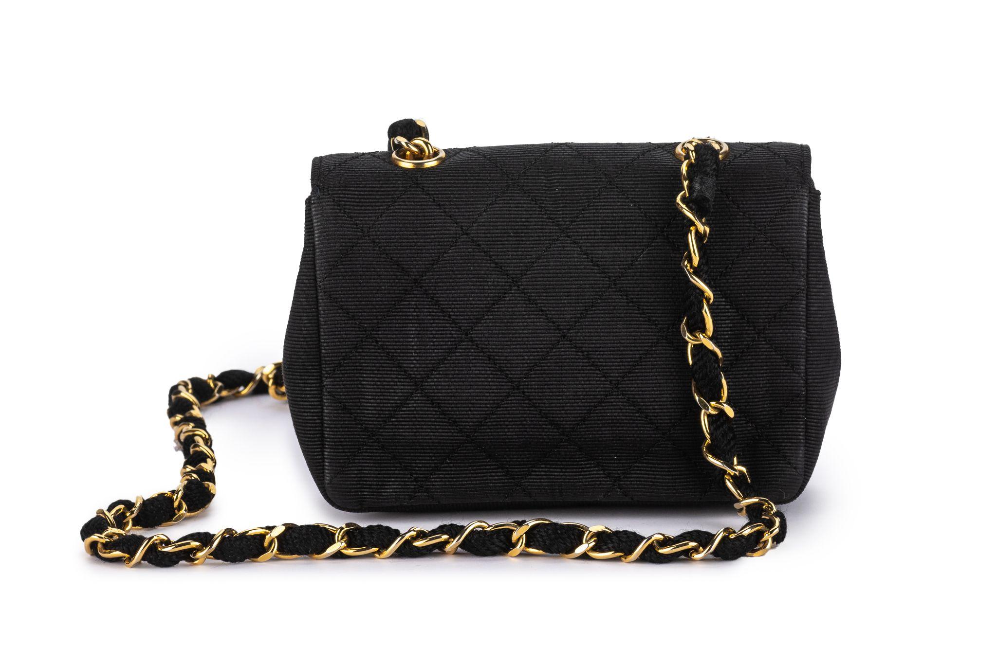Chanel Quilted Canvas Mini Flap Bag In Excellent Condition For Sale In West Hollywood, CA