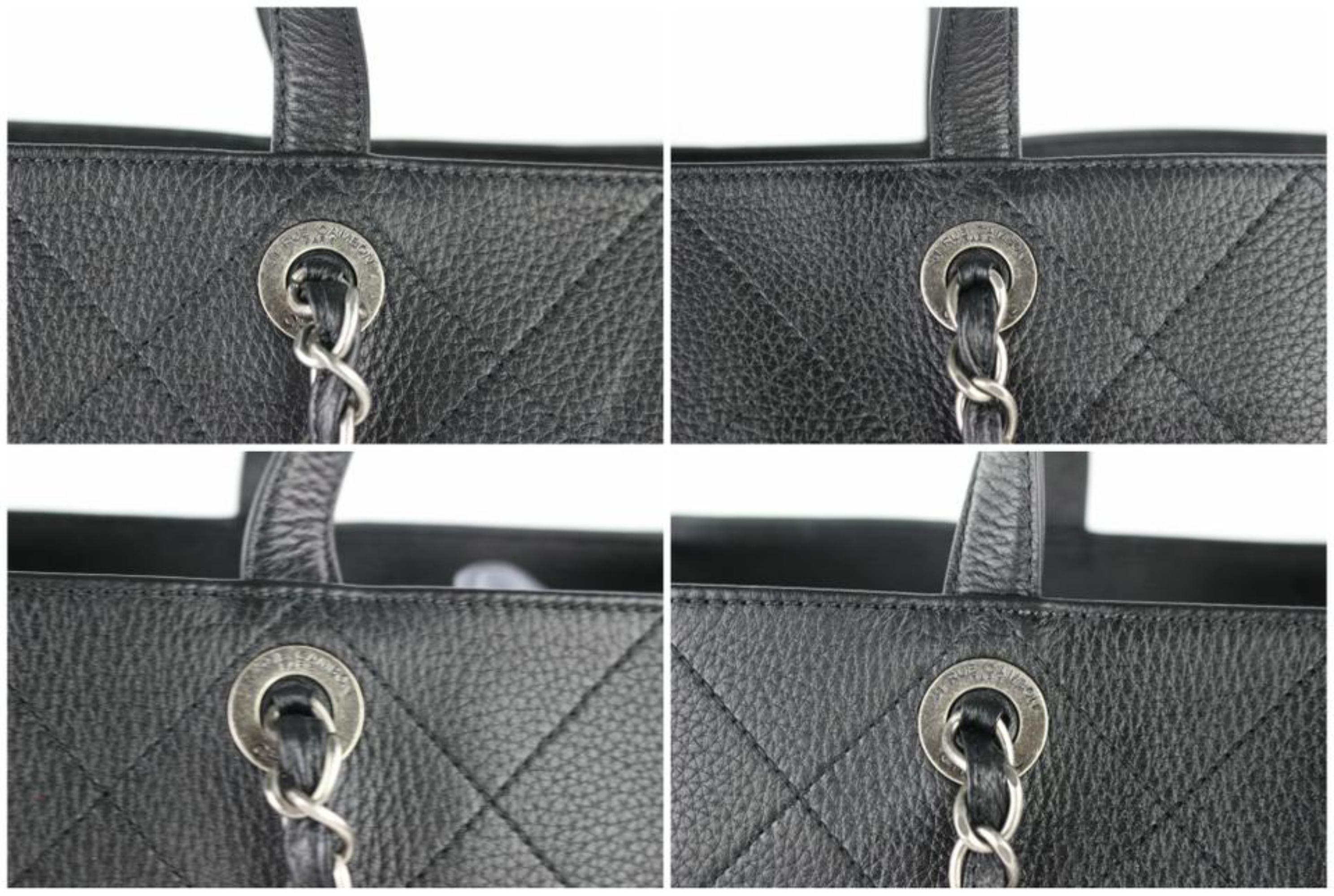 Chanel Quilted Caviar 2way Shopper Tote 3cz0116 Black Leather Shoulder Bag For Sale 5