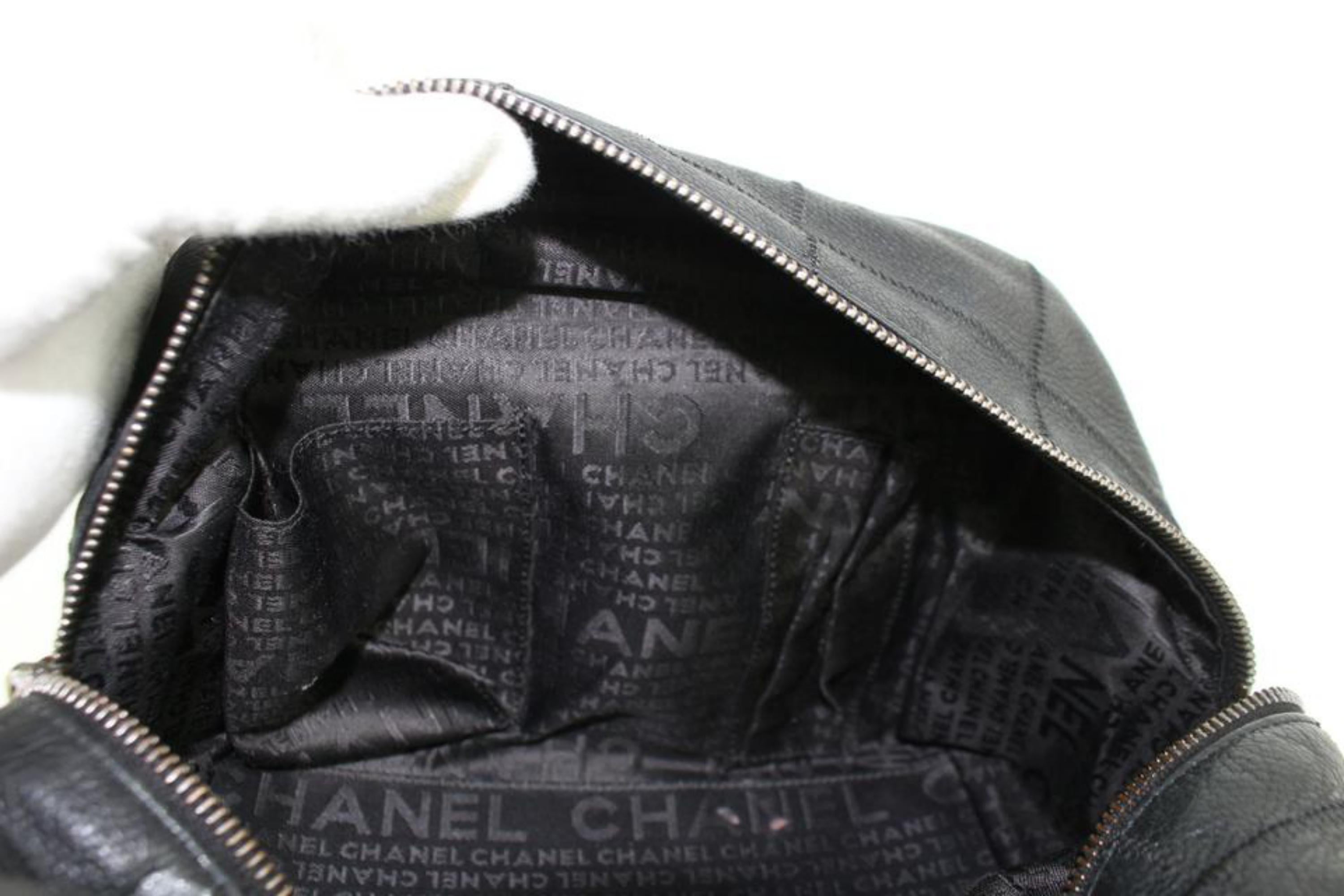 Chanel Quilted Caviar Boston Bowler 14cz0129 Black Leather Shoulder Bag For Sale 8