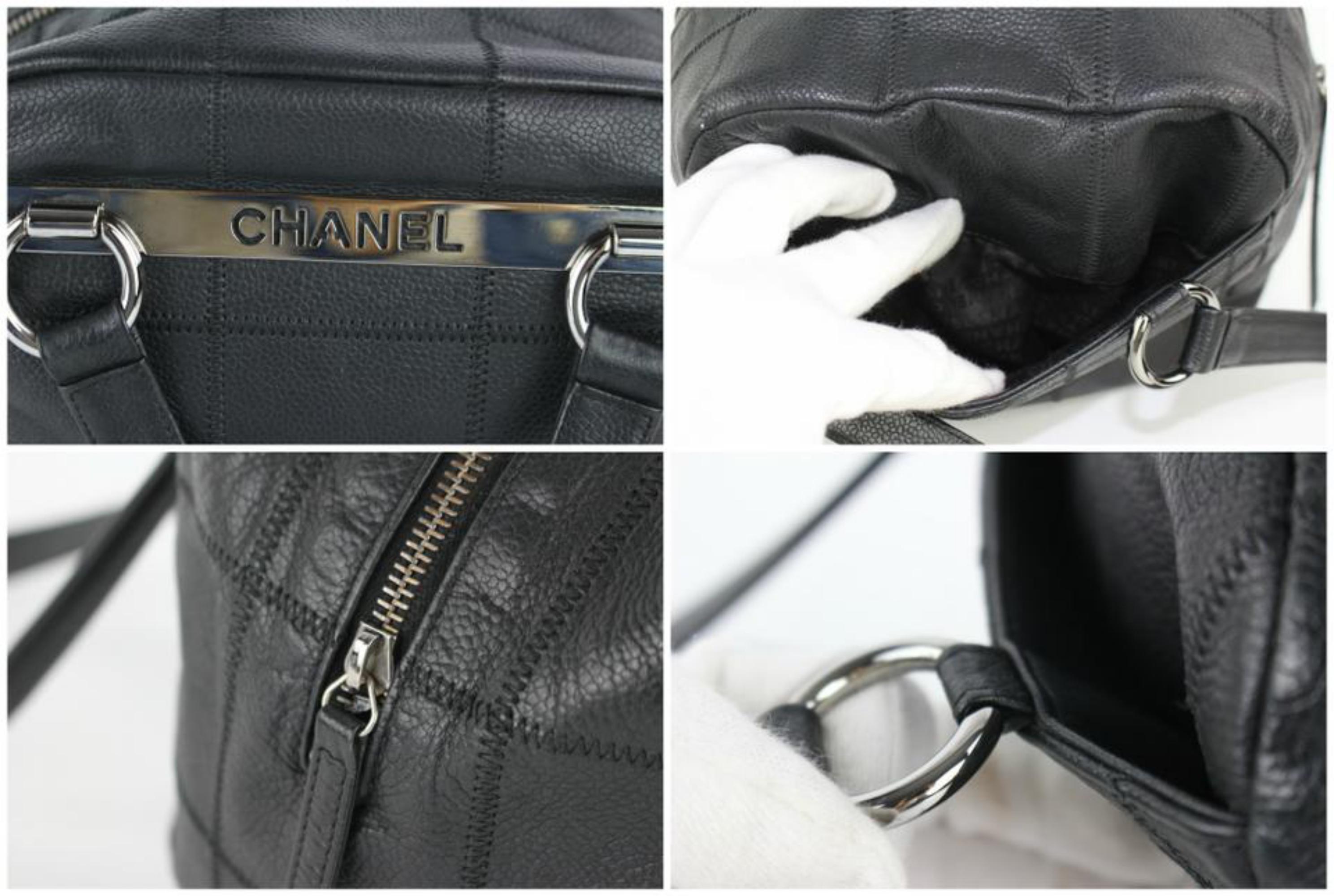Chanel Quilted Caviar Boston Bowler 14cz0129 Black Leather Shoulder Bag For Sale 1