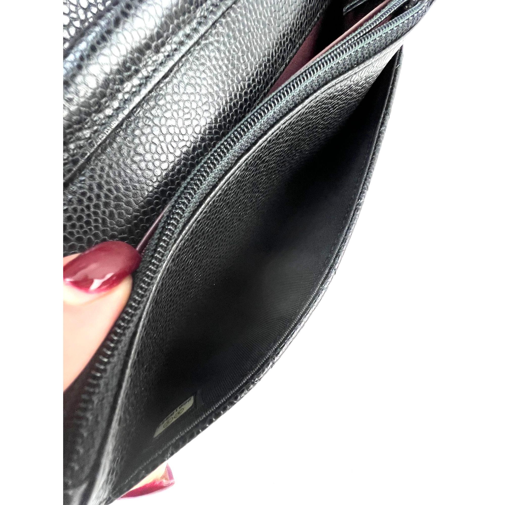 Chanel Quilted Caviar Calfskin Wallet on a Chain Clutch For Sale 1