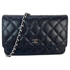Chanel Quilted Caviar Calfskin Wallet on a Chain Clutch