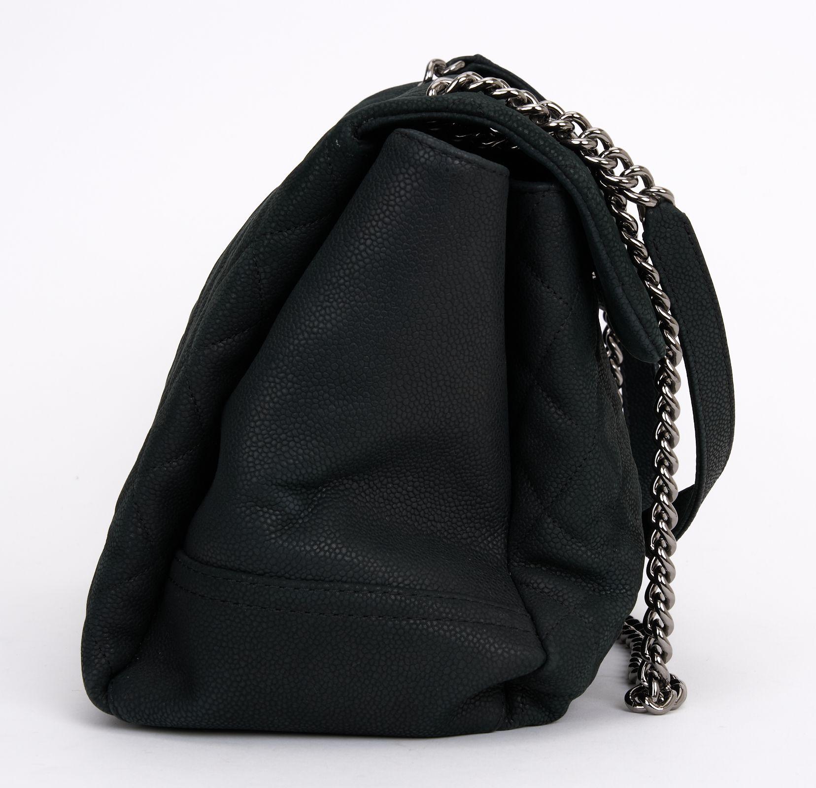 Black Chanel Quilted Caviar Lady Pearly Flap For Sale