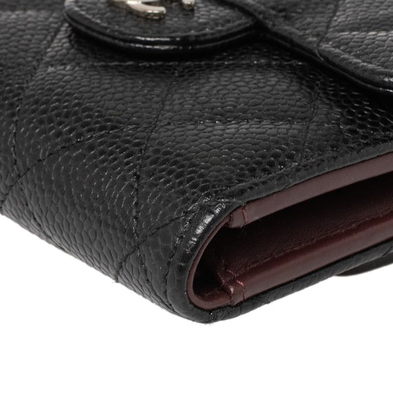 Chanel Quilted Caviar Leather Classic Trifold Flap Wallet 3