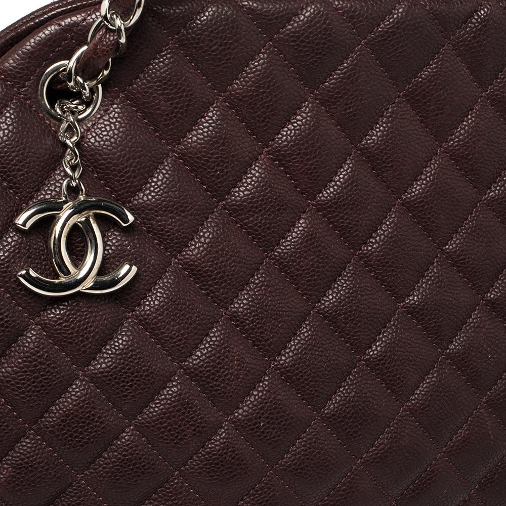 Chanel  Quilted Caviar Leather Medium Just Mademoiselle Bowler Bag In Good Condition In Dubai, Al Qouz 2