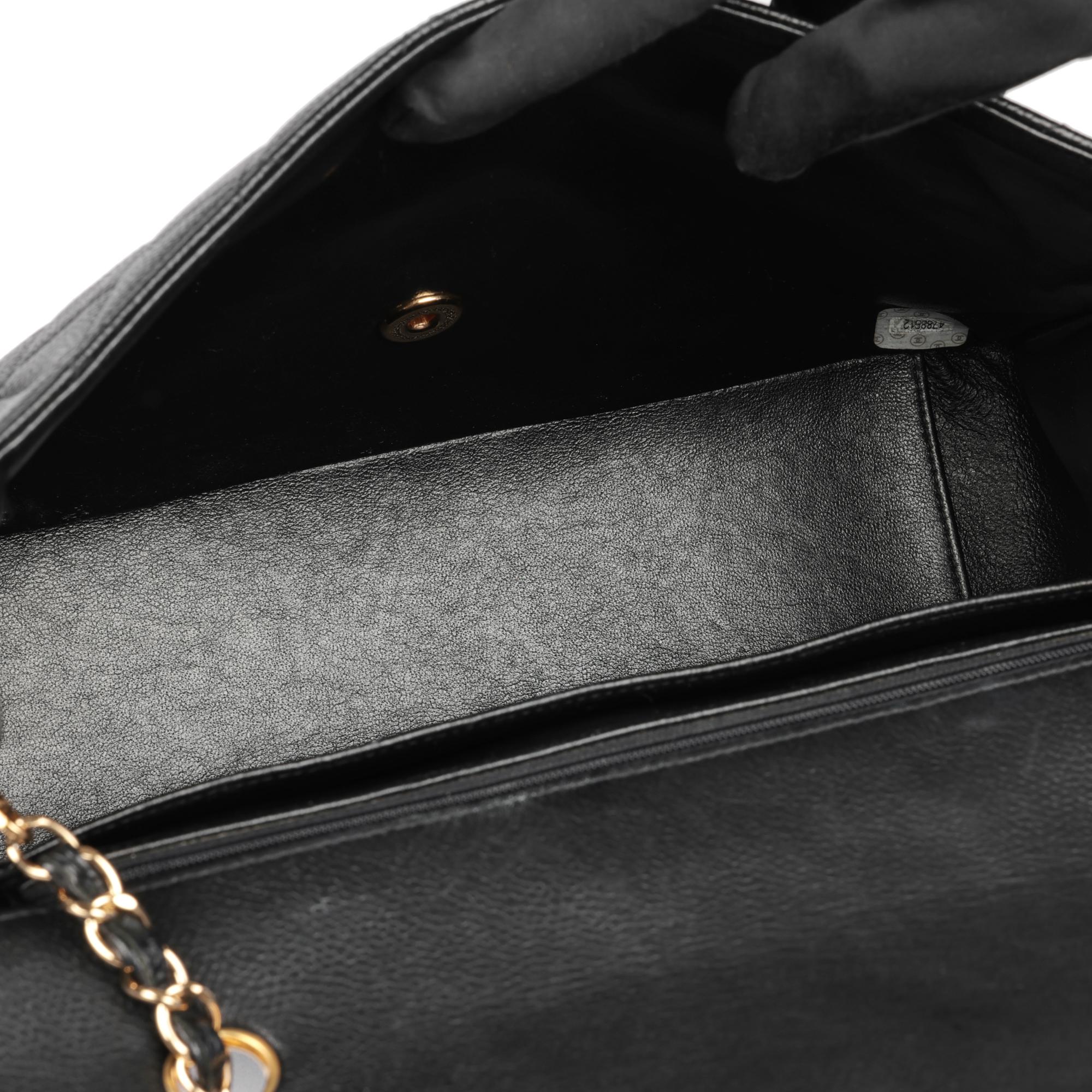 CHANEL Quilted Caviar Leather Vintage Diana Large Classic Single Flap Bag 2